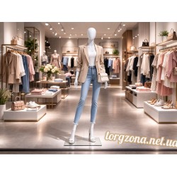 Манекен жіночий безликий М6007-2 білий глянець